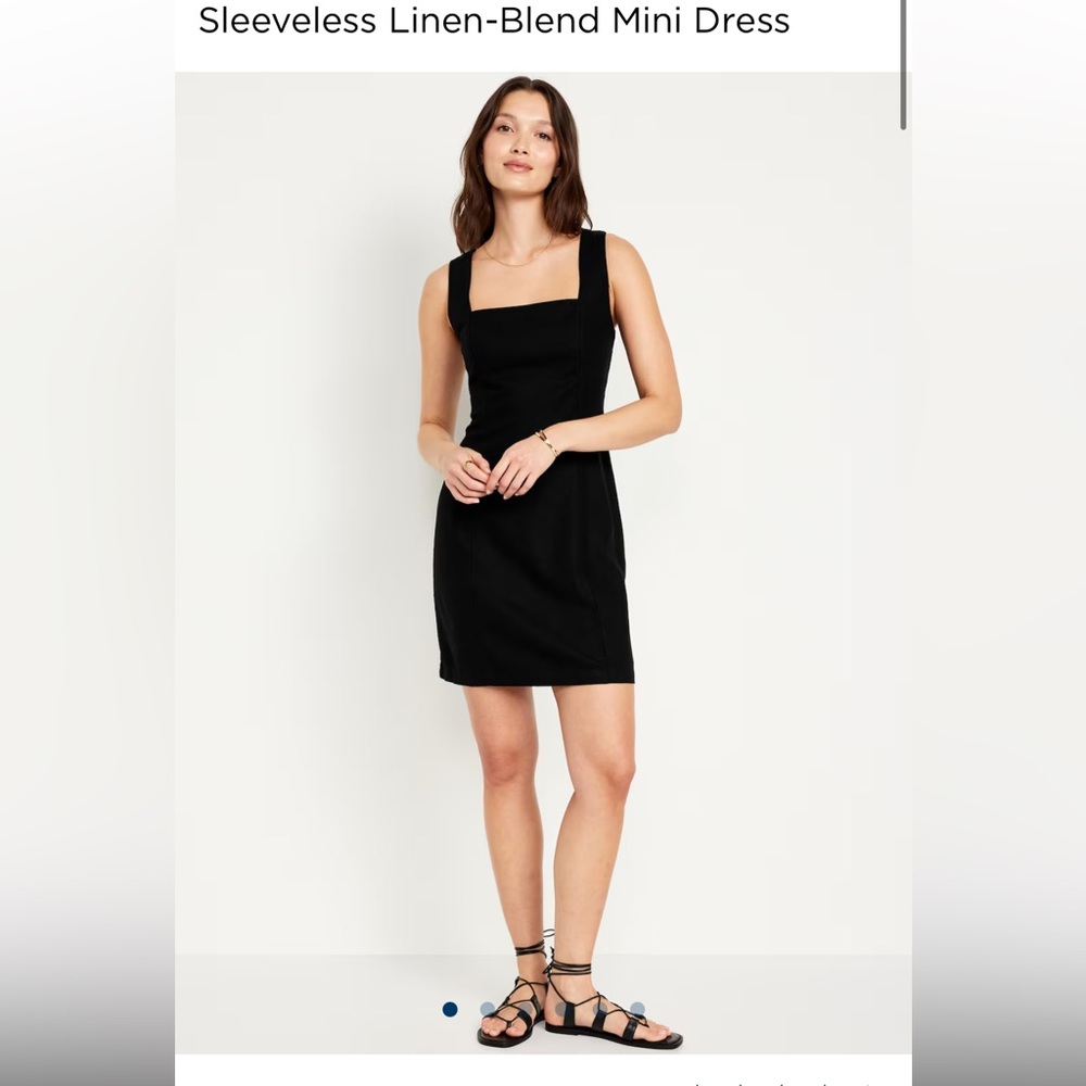 Old Navy black linen mini dress